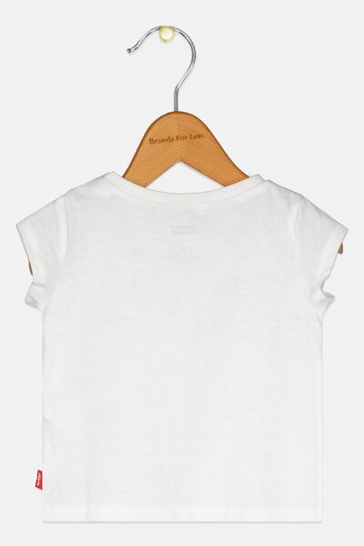 Levi's Toddlers Girl Short Sleeves Brand Logo Tops, White