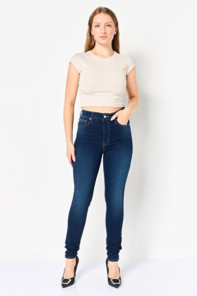 Levi's Women Slim Fit Washed Stretchable Denim, Navy Blue