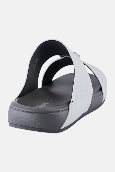 Algspar Men Double Strap Slip On Arabic Sandals, Light Grey