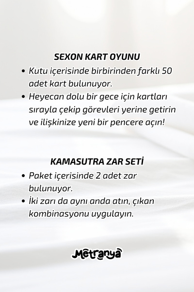 Metranya Ateşli Görev Kartları + Pozisyon Zarları Kamasutra Fantezi Ateşli Çiftlere Özel Sevgililer Günü Oyun
