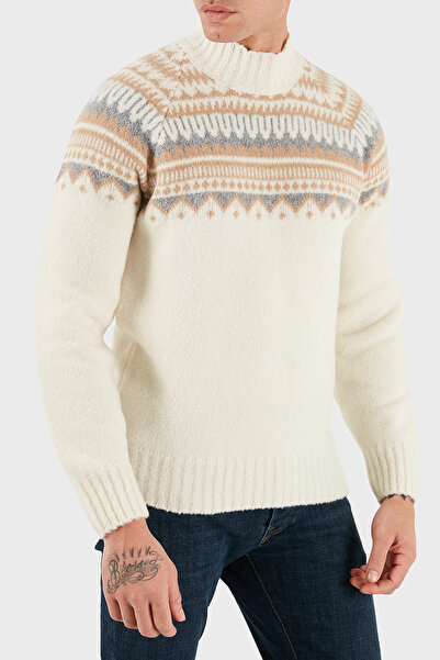 GRAN SASSO Patterned Wool Blend Regular Fit Turtleneck Sweater Men's Sweater 13186 24017 005