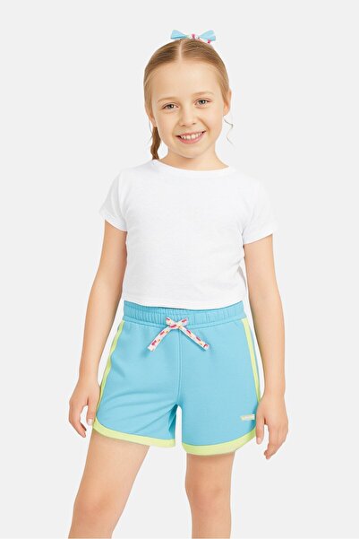 Levi's Kids Girl Brand Logo Basic Shorts, Turquoise