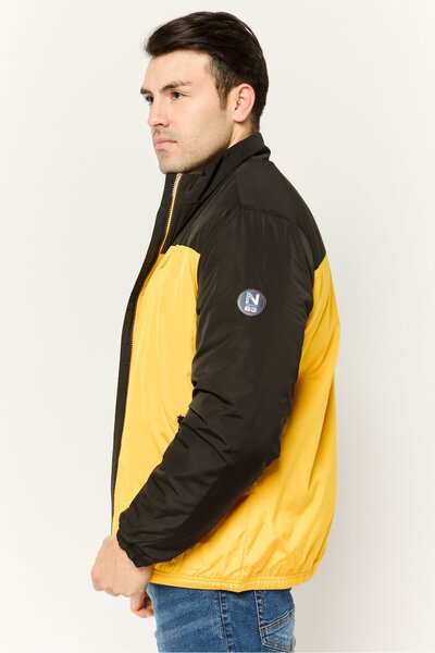 Nautica Men Embroidered Logo Bomber Jacket, Yellow