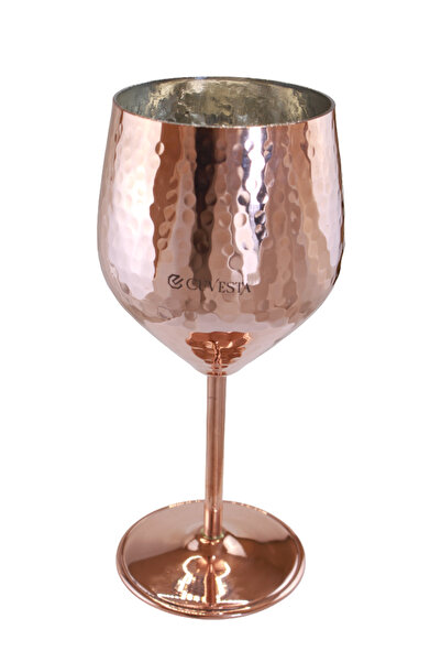 Cuvesta Handmade Elegant Copper Hammered Pattern Cocktail Glass 20X8Cm