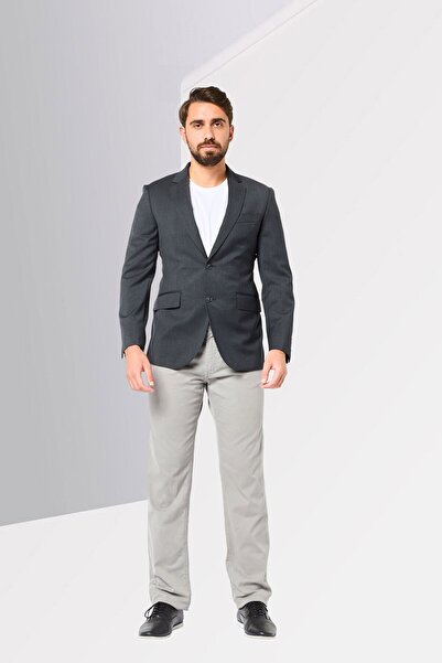 Hackett Men Regular Fit Solid Casual Blazers, Dark Grey