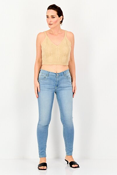 Levi's Women 710 Skinny Fit Washed Stretchable Denim Jeans, Light Blue