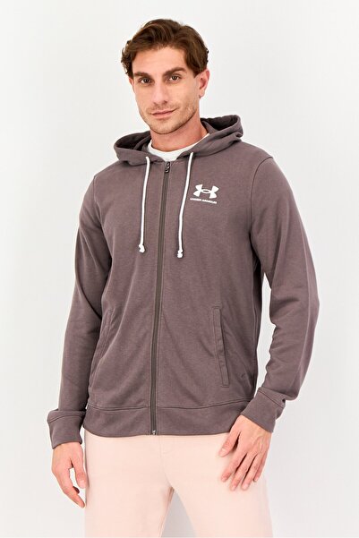Under Armour Men Loose Fit Long Sleeve Outdoor Hoodie, Dark Grey