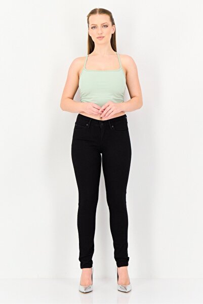 Levi's Women 711 Skinny Fit Solid Stretchable Denim Jeans, Black