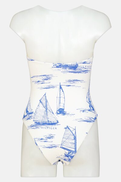 Tommy Hilfiger Women Allover Print Non Padded One Piece, Multicolor