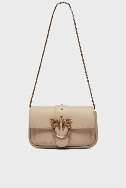 PİNKO Genuine Leather Chain Strap Bag with Logo Bag 100061 A0F1 C50Q