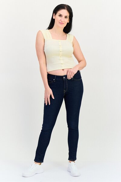 Levi's Women Skinny Fit Plain Stretchable 711 Jeans, Dark Blue