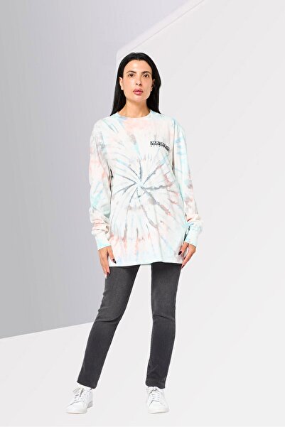 Napapijri Geographic by Women Crew Neck Tie Dye Long Sleeve Sweatshirt, Multicolor