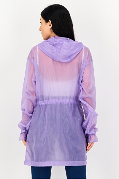 Cropp Women Solid Long Sleeve Windbreaker Jacket, Purple