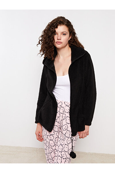 LC Waikiki Stand Collar Solid Long Sleeve Women's Pajamas Top