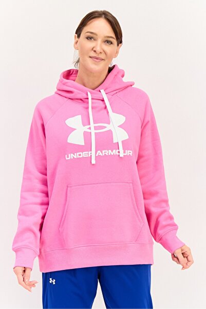 Under Armour Women Loose Fit Long Sleeves Outdoor Hoodie, Pink