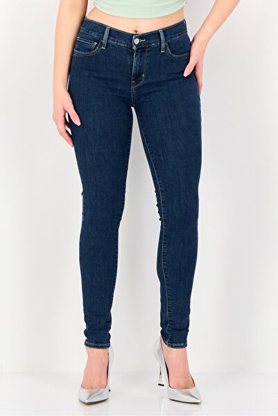 Levi's بنطلون جينز نسائي ضيق مغسول، أزرق