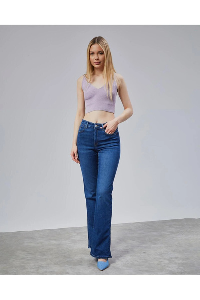 kleshus Çnr Candy Ισπανικό τζιν ψηλόμεσο Lycra Εξαιρετικά ελαστικό Flare Jean...