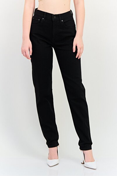 Levi's Women Boyfriend Fit Solid Stretchable Jeans, Black