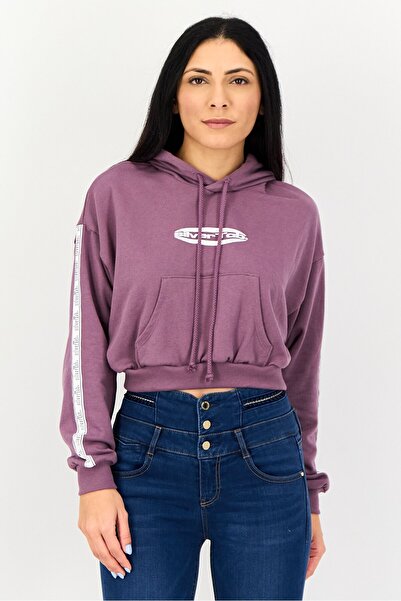 Levi's Women Graphic Print Long Sleeve Hoodies, Purple