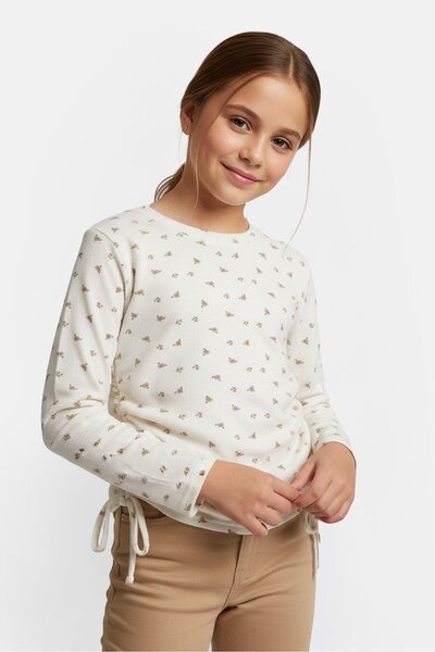 Poof Girl Kids Girl Allover Print Sweater, Multicolor