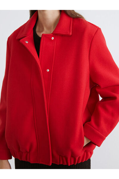 LC Waikiki Polo Collar Women's Bomber Cashmere Jacket