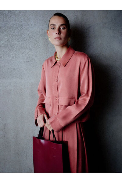 LC Waikiki Shirt Collar Oversize Women's Jacket