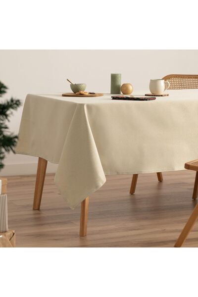 GAMUSI Christmas tablecloth GAMUSI, simple gold pattern, rectangular, 140x240 cm, table green color