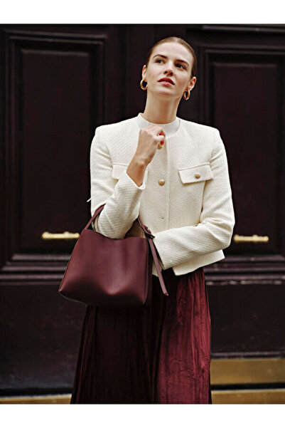 LC Waikiki Дамско сако от туид с кръгло деколте