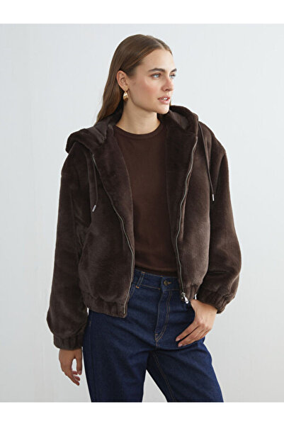 LC Waikiki Hooded Women's Fur Coat