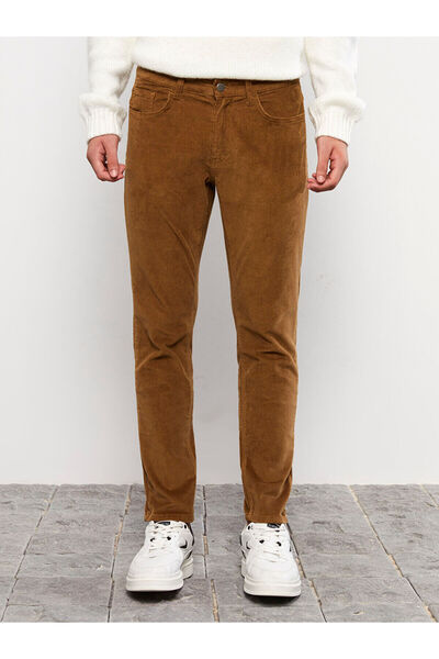 LC Waikiki Brown Slim Fit Velvet Men's Trousers