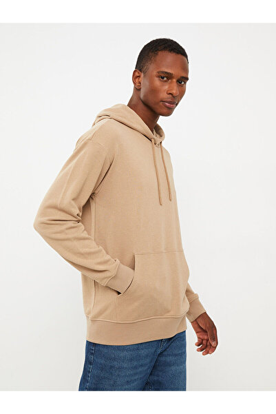 LC Waikiki Beige Long Sleeve Basic Men's Hoodie