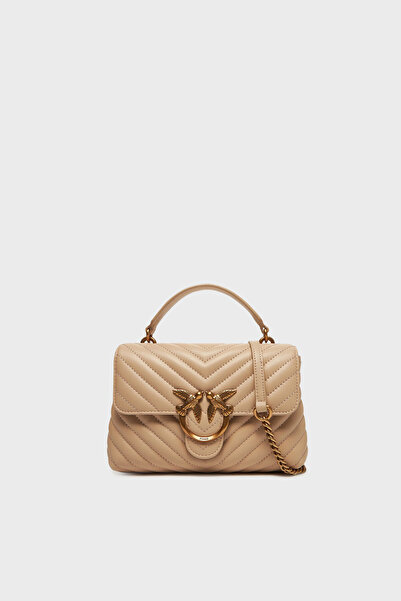 PİNKO Genuine Leather Detachable Chain Strap Bag with Logo Bag 100044 A0Gk C50Q