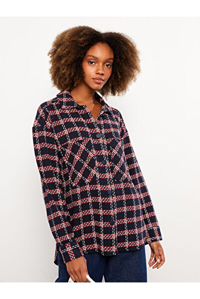 LC Waikiki Дамско карирано яке с дълъг ръкав