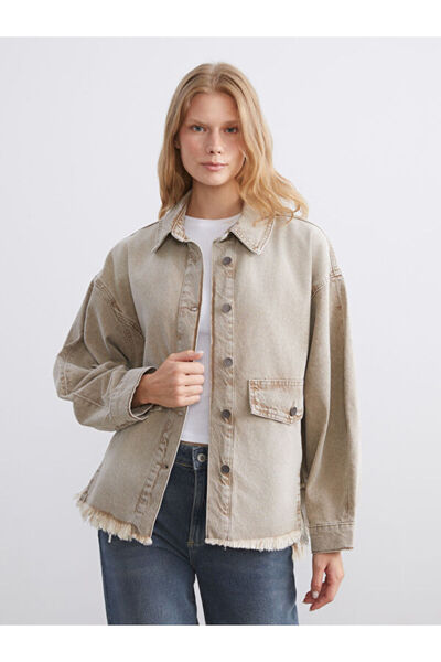 LC Waikiki سترة قميص جينز نسائية كبيرة الحجم