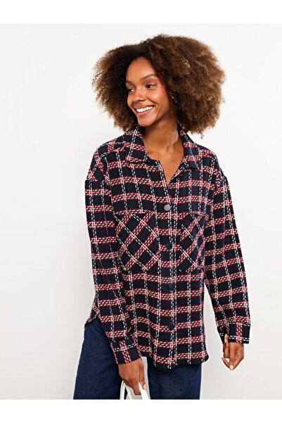 LC Waikiki Дамско карирано яке с дълъг ръкав