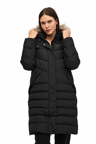 lumberjack WL 3DIANA 5PR Siyah Kadın Uzun Kaban