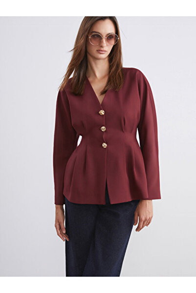 LC Waikiki Γυναικείο μπουφάν με λαιμόκοψη V Peplum