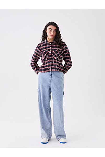 LC Waikiki Шарено изрязано дамско яке с дълъг ръкав