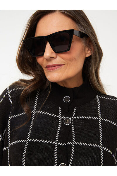 LC Waikiki Özmarka New Season Mock Neck Patterned Women's Poncho