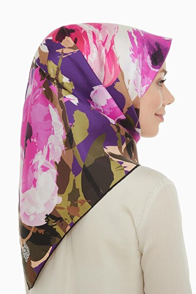 Levidor وشاح من الحرير الخالص باللون الأرجواني