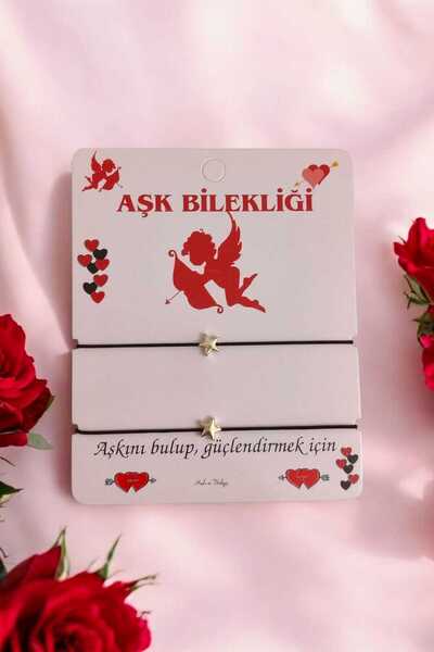 henahera accessory Yıldız Inanış Çift Bileklik / Kırmızı Ip Bileklik / Şans B...