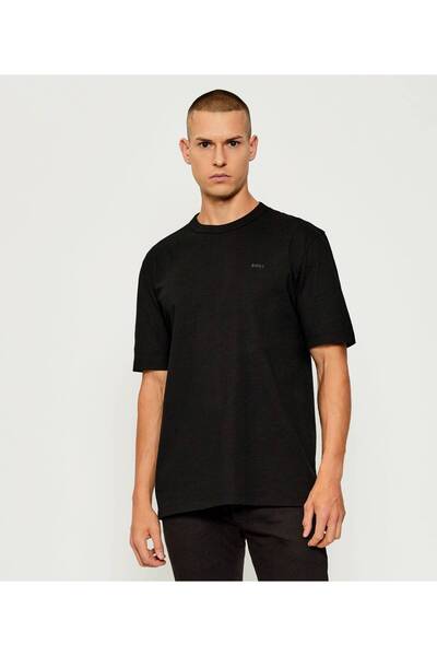 BOSS Erkek Regular Fit Yuvarlak Yakalı %100 Pamuklu Kısa Kollu Siyah T-Shirt ...