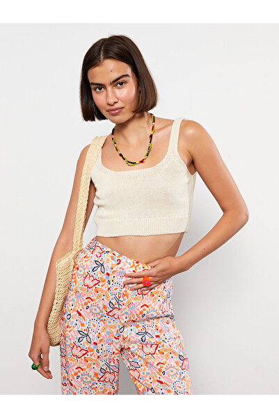 LC Waikiki Özmarka New Season U-Neck Straight Strap Women's Knitwear Crop