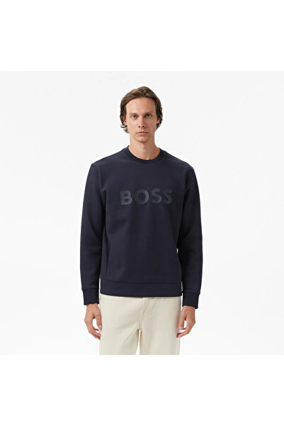 BOSS Erkek Regular Fit Ribanalı Yuvarlak Yakalı Esnek Pamuklu Logo Kabartmalı...