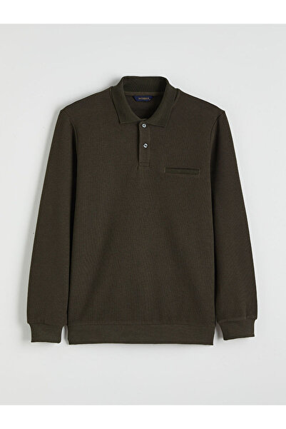 LC Waikiki سويت شيرت رجالي بياقة بولو من SOUTHBLUE باللون الكاكي