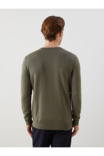 LC Waikiki Lcwaikiki Classic Khaki V Neck Long Sleeve Men's Knitwear Sweater