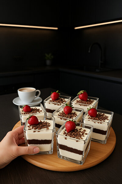 Kezze 6'lı Cam Magnolia Kase Seti-Şık Sunumlar İçin Tatlı Puding ve Dondurma ...