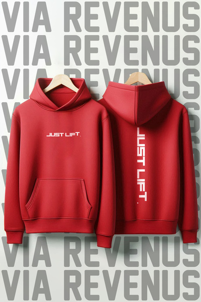 Vordevia Just Lift Printed 100% Cotton Premium Quality Hooded Sweatshirt