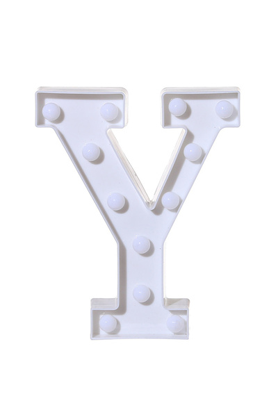 HALAMODO أضواء أبجدية LED تضيء الحروف البلاستيكية البيضاء المعلقة على الحائط ...