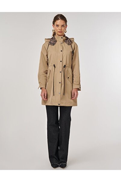 Kayra Bel Büzgülü Trençkot Açık Kahve